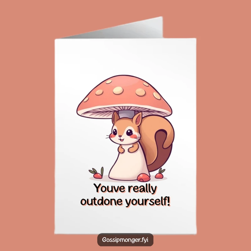 Free Printable Congrats Card: Squirrel's Discovery, Funny Downloadable Gift