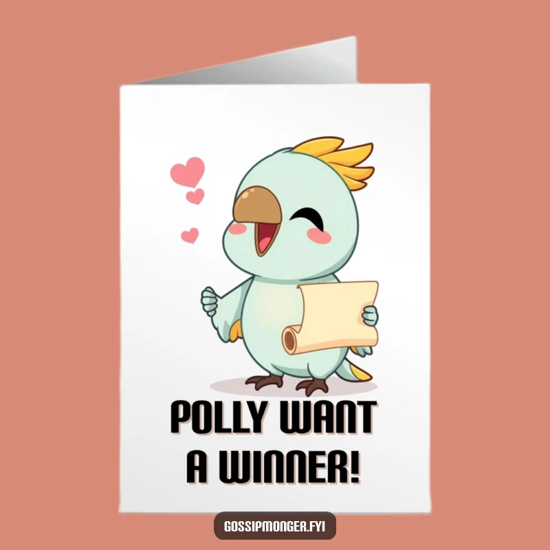 Free Printable Congrats: Parrot's Exciting Scroll - Funny Downloadable Gift