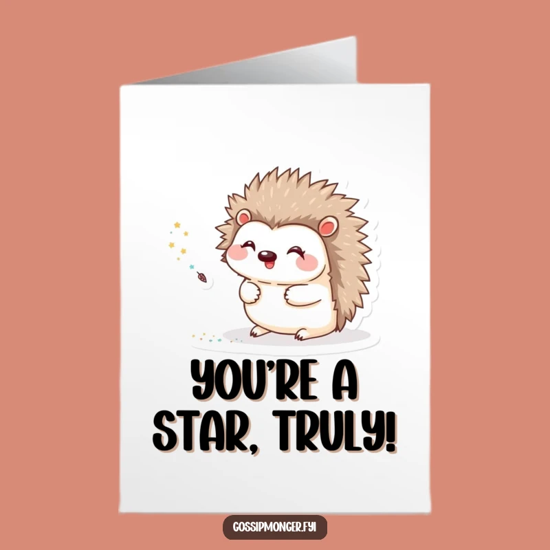 Free Printable Congratulations Card: Hedgehog's Glitter Trail for Success