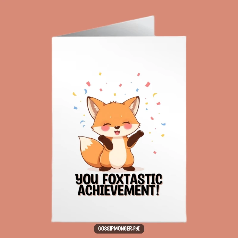 Free Printable Fox Congrats Card: Joyful Confetti Toss, Downloadable DIY Gift for Success