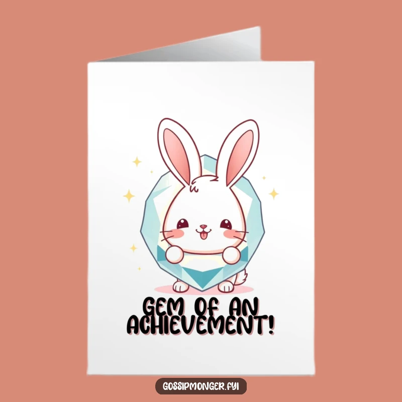 Free Printable Congrats Card: Funny Bunny Gemstone Celebration, Hilarious Downloadable Gift!