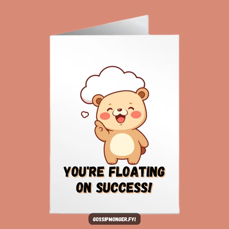Gossipy Free Printable Kawaii Bear Congrats Card - Downloadable Joyful Gift