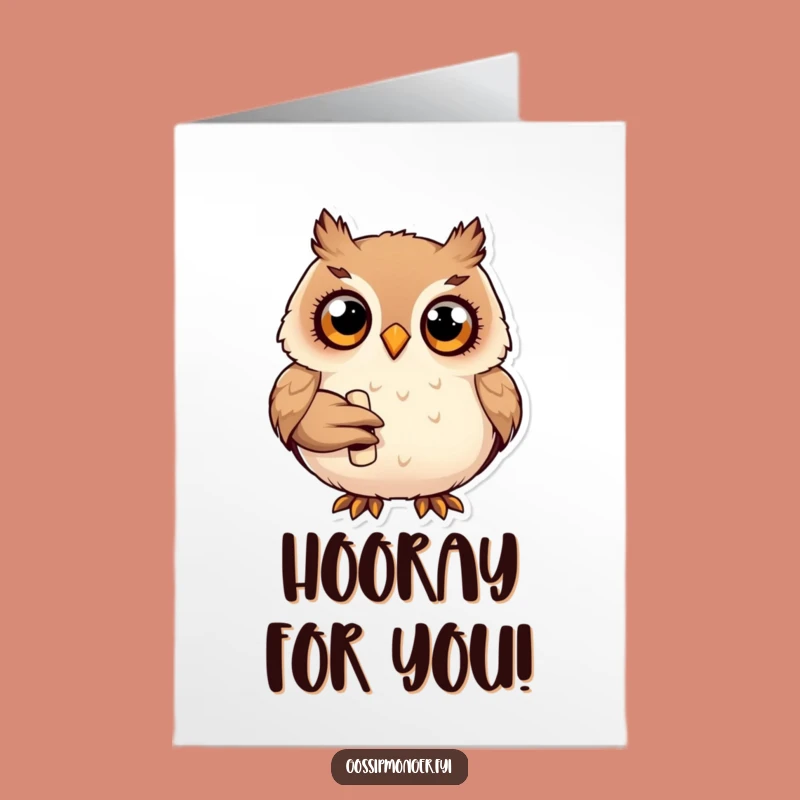 Clever Owl Congrats Card - Free Printable Scroll Message Greeting Gift