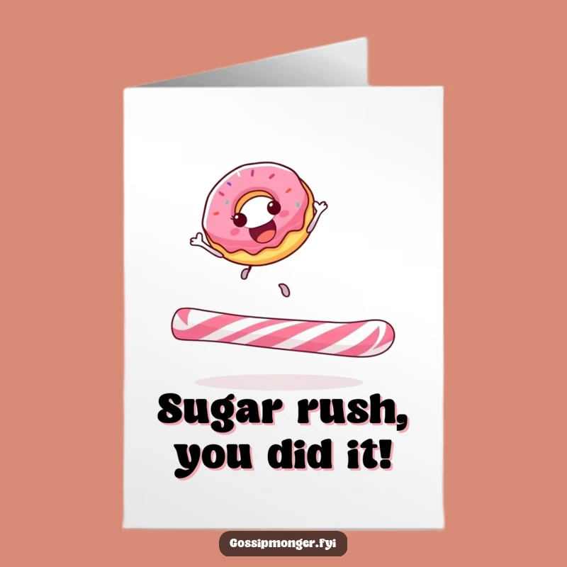Free Printable Donut Congratulations Card: Funny Sweet Success Bounce Downloadable Gift