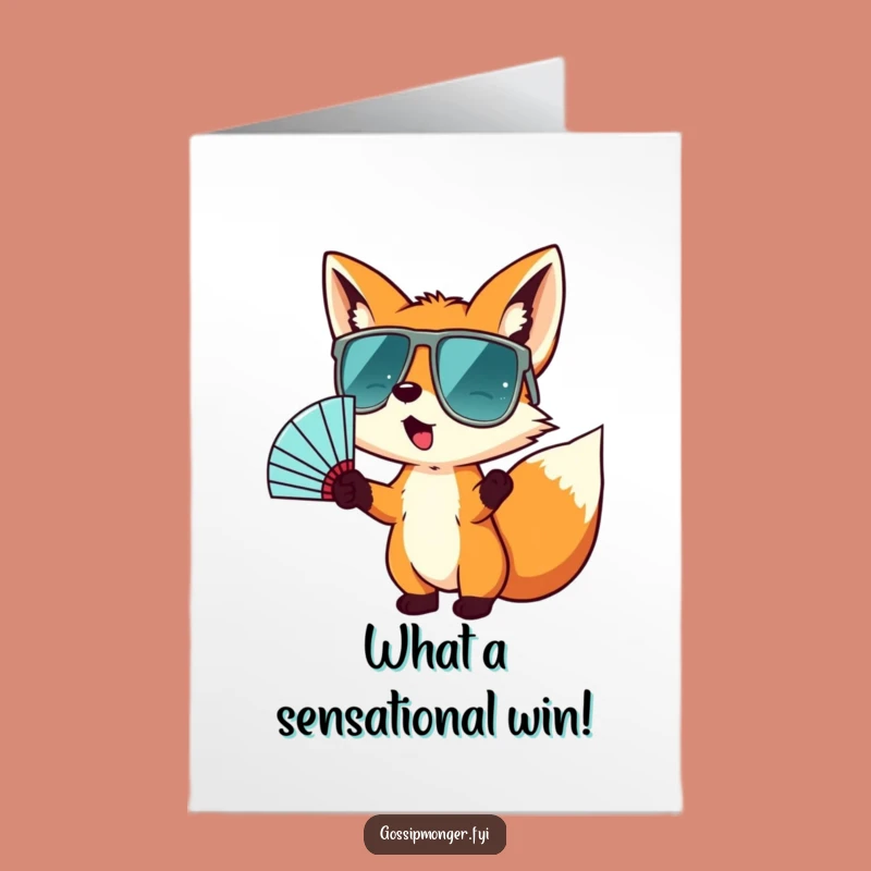 Free Printable Congratulations Card: Fox Fan Farewell Funny Downloadable Gift