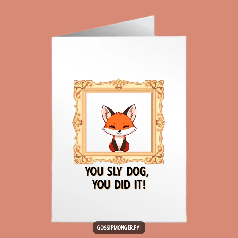 Witty Fox Congrats Card - Free Printable Frame Surprise Greeting Gift