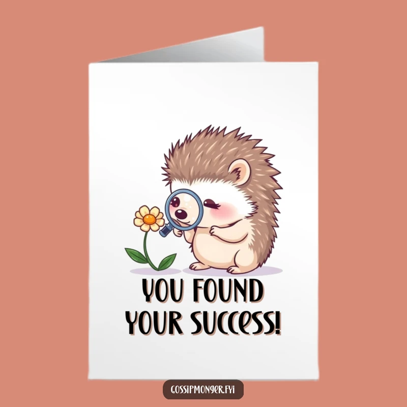 Free Printable Congrats Card: Hedgehog Investigator - Wonder Downloadable Message