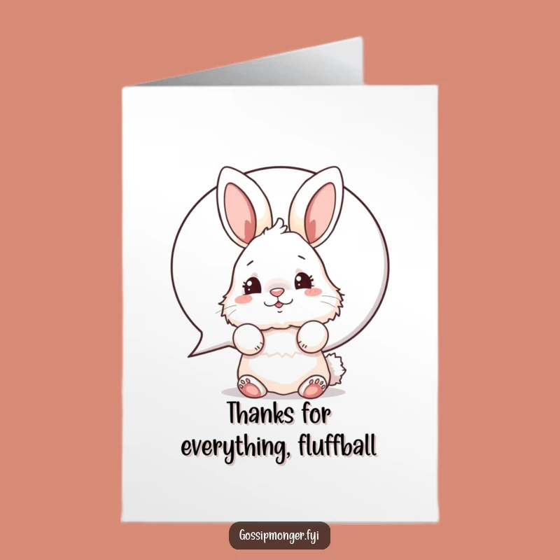 Free Printable Bunny Thank You Card: Adorable Rabbit Gratitude, Downloadable DIY Gift