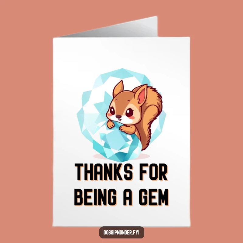Free Printable Thank You Card: Squirrel & Gemstone Show Appreciation, Downloadable Gift