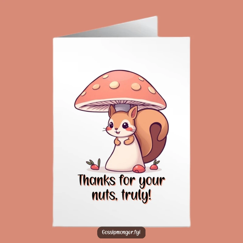Free Printable Thank You Card: Squirrel's Thanks, Hilarious Downloadable Gift