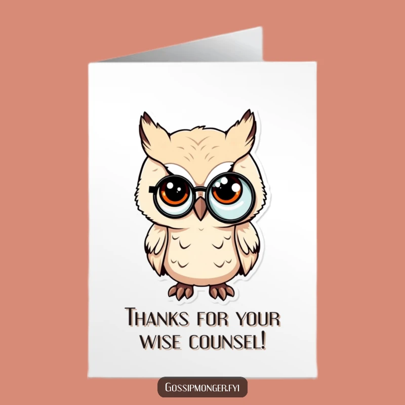 Free Printable Thank You Owl Card: Sly Winker for Grateful Downloadable Thanks