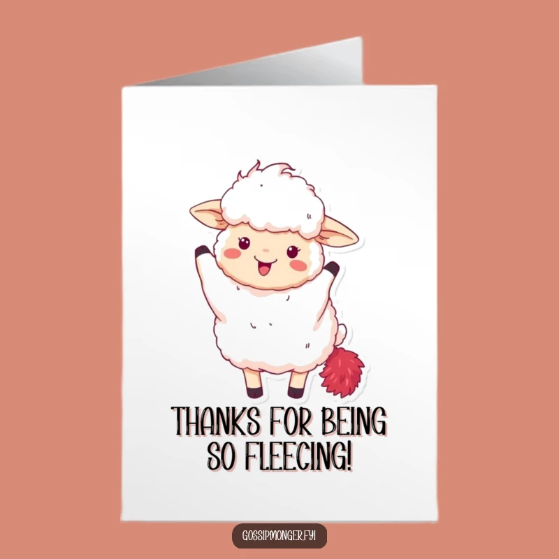 Free Printable Thank You Sheep Card: Fluffy Diva for Grateful Downloadable Thanks