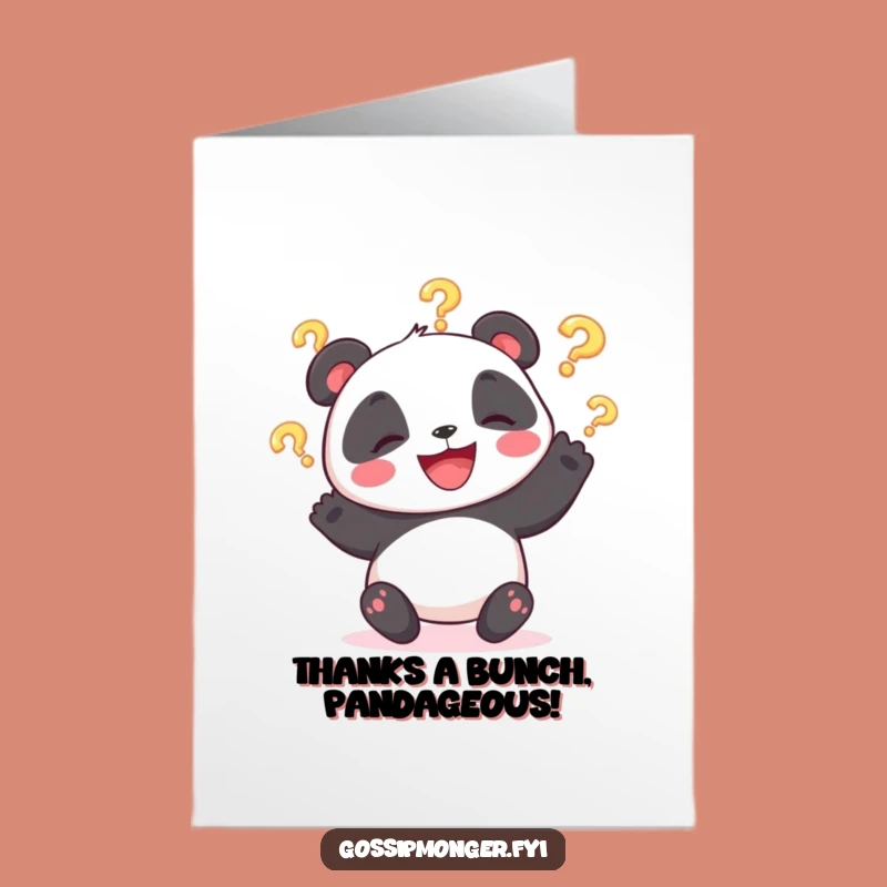 Funny Thank You Card: Panda Juggling Questions Free Printable Download Gift