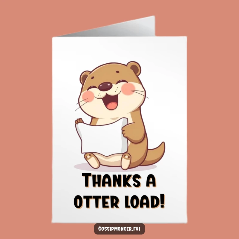 Free Printable Thank You Card: Funny Otter Appreciation, Perfect Downloadable Gift