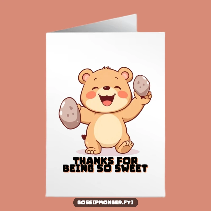 Free Printable Bear Cub Thank You Card: Juggling Gratitude, Downloadable DIY Gift