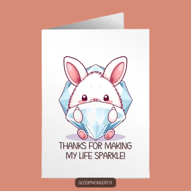 Free Printable Thank You Card: Bunny Diamond Funny Downloadable Greeting