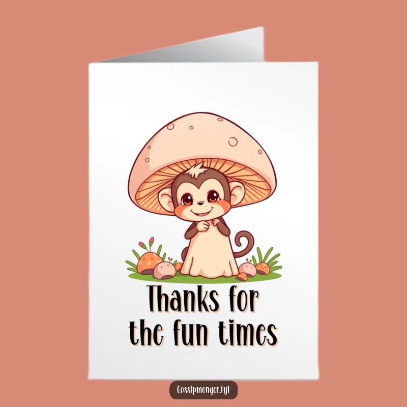 Free Printable Thanks: Monkey's Secret Note - Funny Downloadable Gift