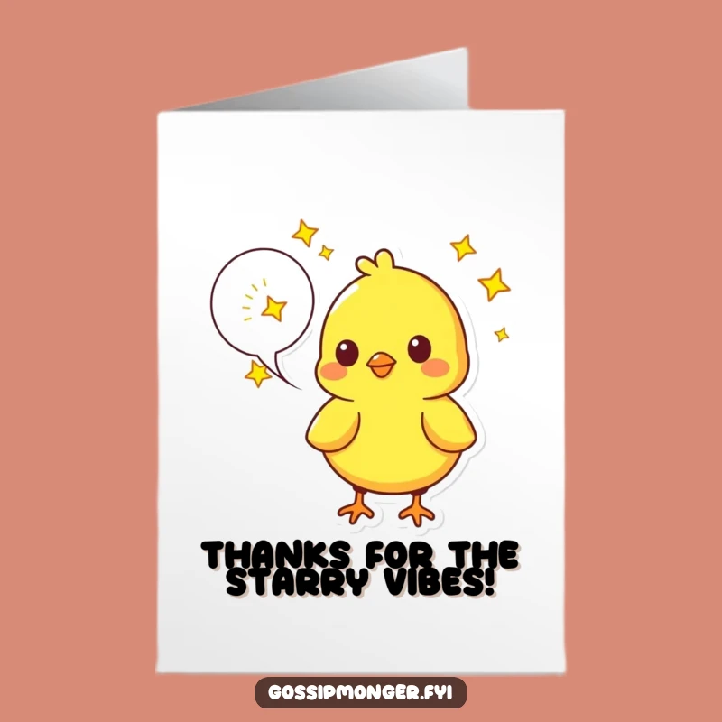 Free Printable Thank You Card: Starry Chick Thanks, Downloadable Gratitude Gift