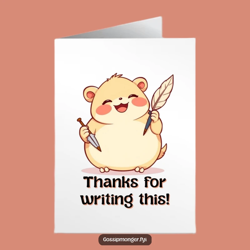Free Printable Thank You Card: Quill Creature, Sweet DIY Downloadable Gift