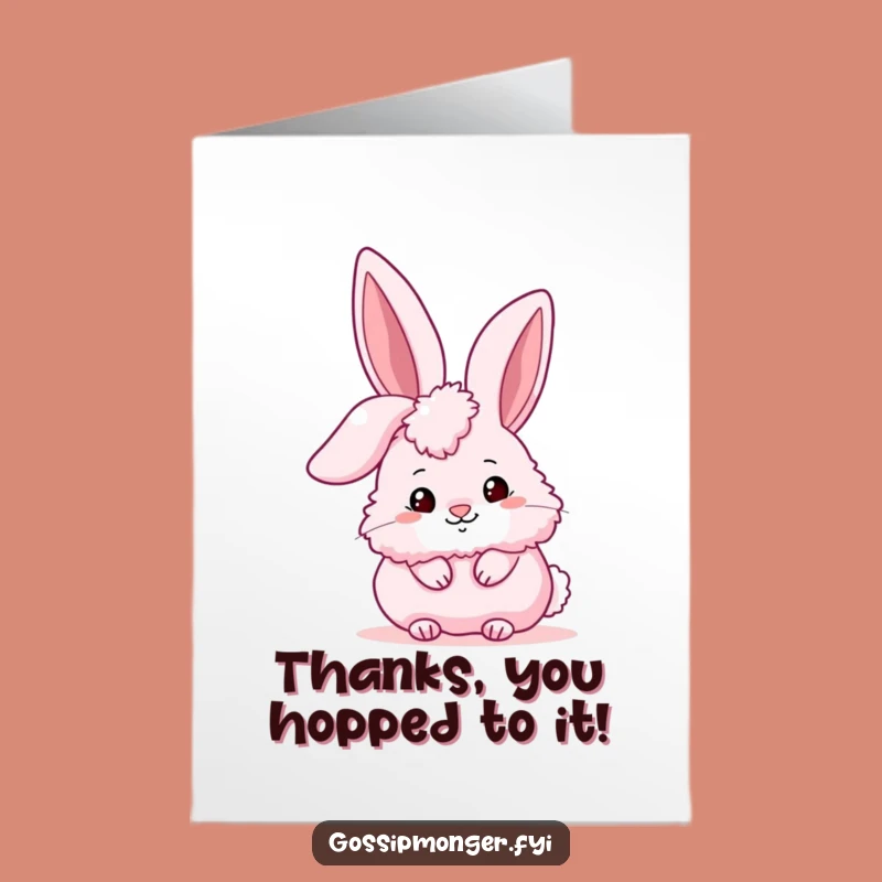 Free Printable Thank You Card: Bunny Peeking, Secret Ear, Thanks!