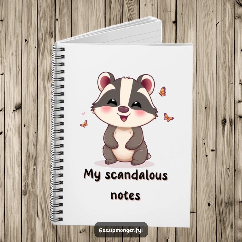 Funny Notebook: A giggling badger with butterfly wings, ideal for writing funny notes and secrets, a great funny gift.