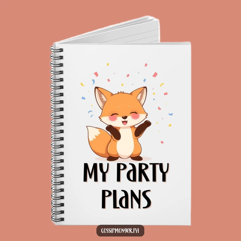 Funny Fox Notebook, Party Planner Journal, Hilarious Gift!