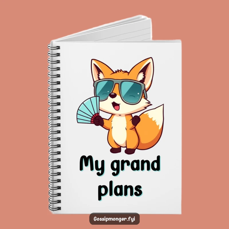 Funny Fox Sunglasses Fan Notebook: Cool Wild Gesturing Journal
