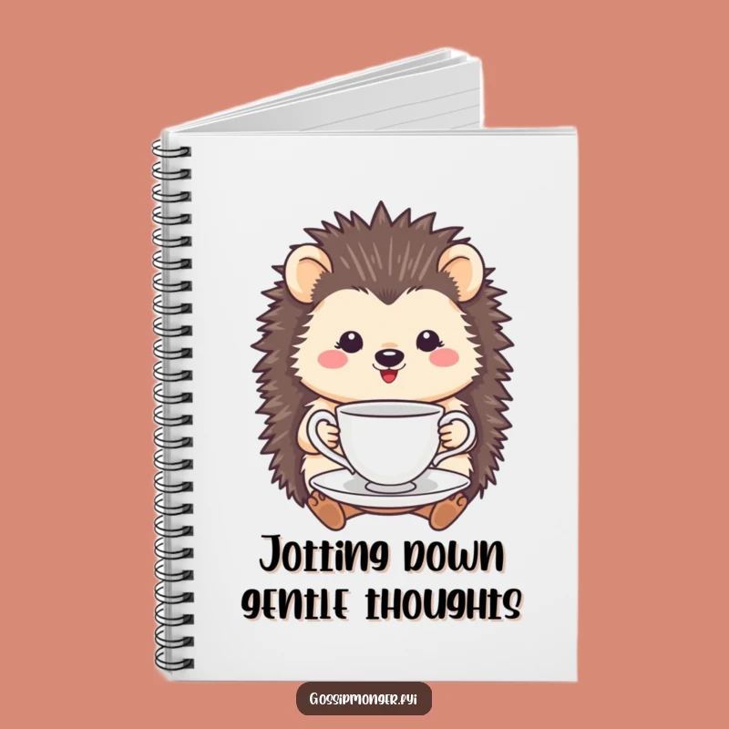 Funny Hedgehog Tea Cup Notebook: Jot Down Thoughts with Delicate Inspiration