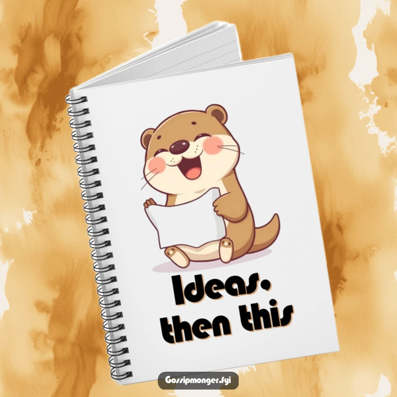 Funny Notebook: A giggling otter proudly displays a crumpled piece of paper, perfect for capturing messy thoughts.