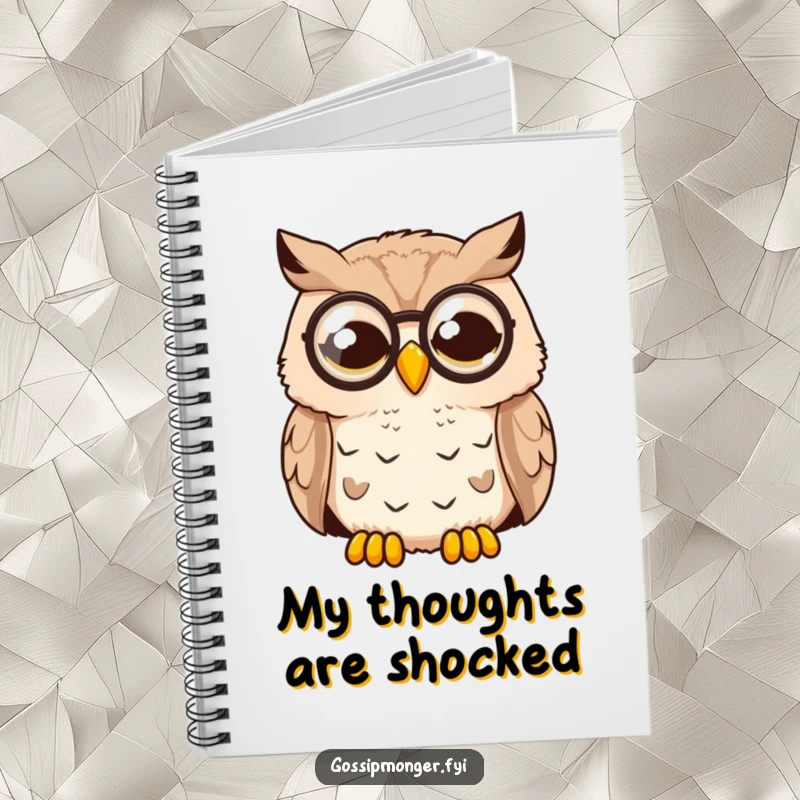 Funny Surprised Owl Notebook: A shocked owl with a monocle looks wide awake, its surprised expression ideal for jotting down witty notes.