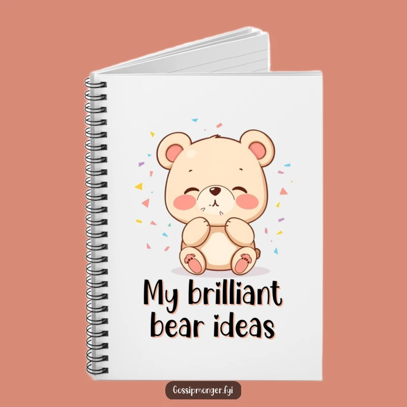 Funny Bear Celebration Notebook - Cute Confetti Kiss Journal Gift