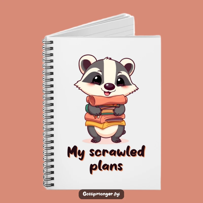 Funny Badger Scrolls Notebook: Cheerful Gossip Journal