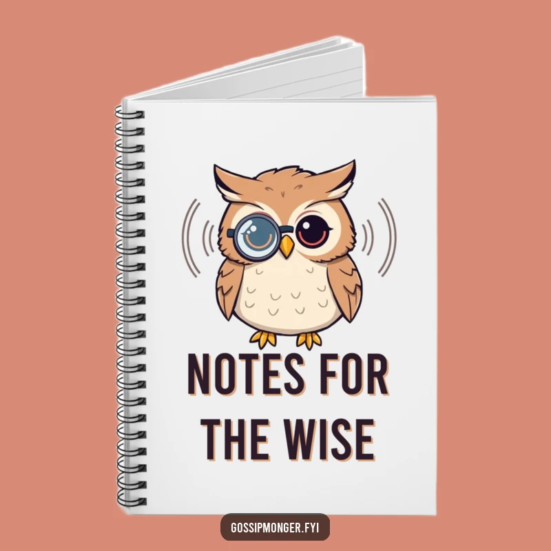 Funny Owl Notebook - Monocle Listening Journal Gift
