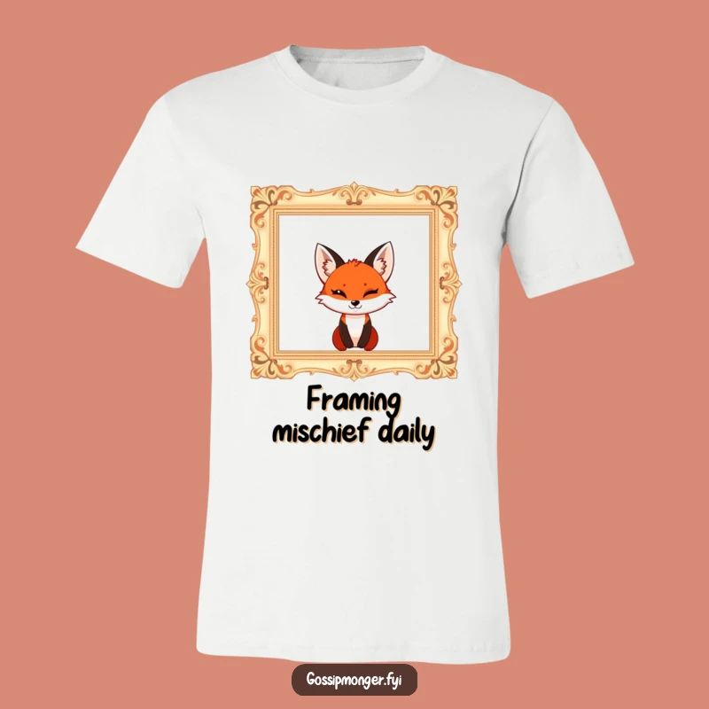 Funny Fox Frame Teaser T-Shirt: Cheeky Artwear For Mischief Makers