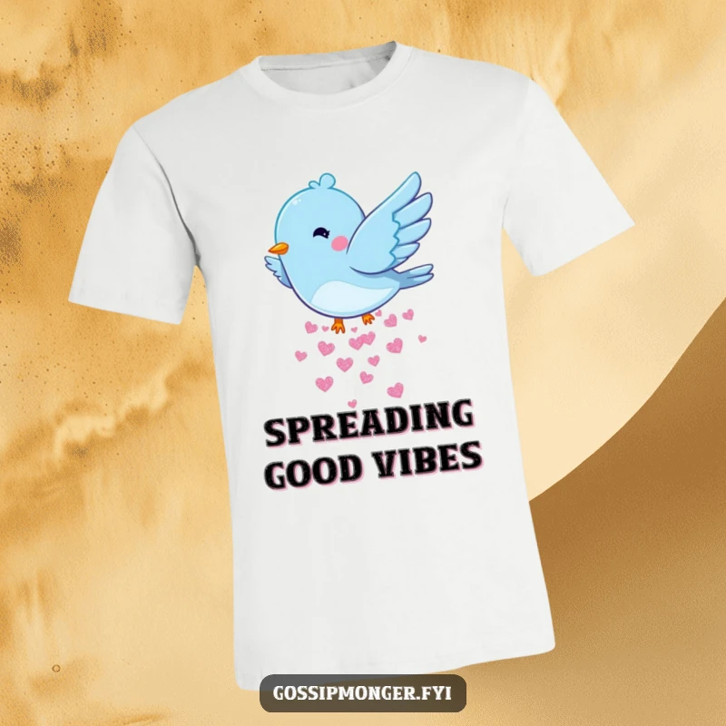 Funny Bluebird Hearts T-Shirt: A playful bluebird in mid-flight, showering tiny, sparkling hearts, adding charm to your outfit.