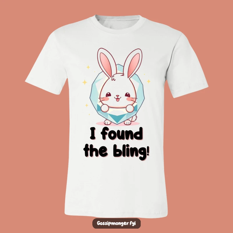Funny Bunny Gemstone T-Shirt: Cheerful Peek Design, Perfect Funny Gift Apparel