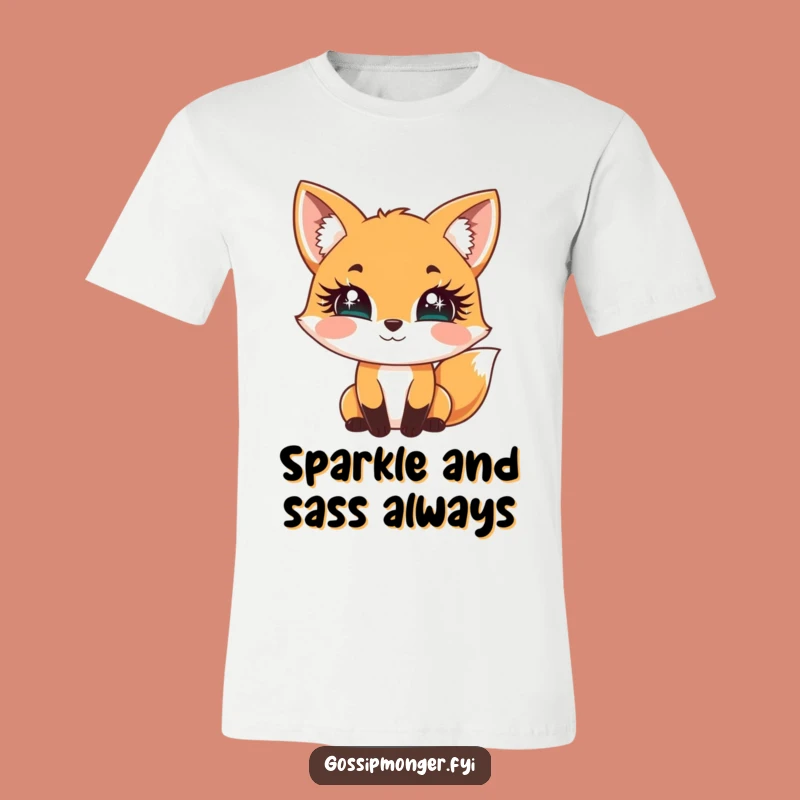 Funny Fox Sparkle Lashes T-Shirt - Flirty Foxy Fun Tee