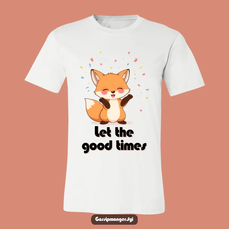 Funny Fox T-Shirt, Party Animal Confetti Tee, Hilarious Gift!