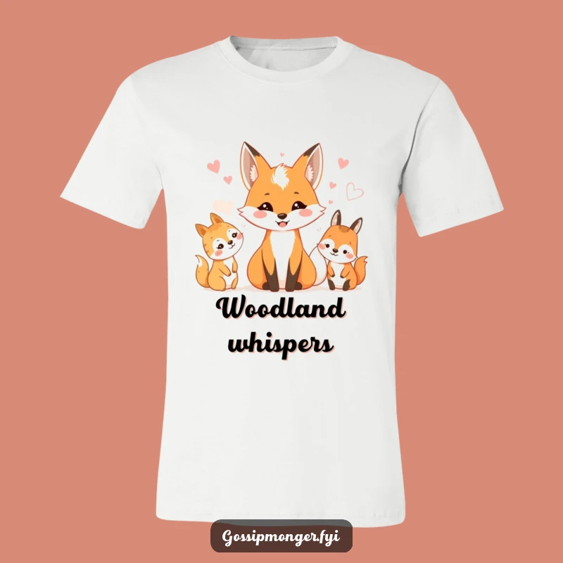 Funny Fox Woodland Whispers T-Shirt: Wear the Forest Gossip