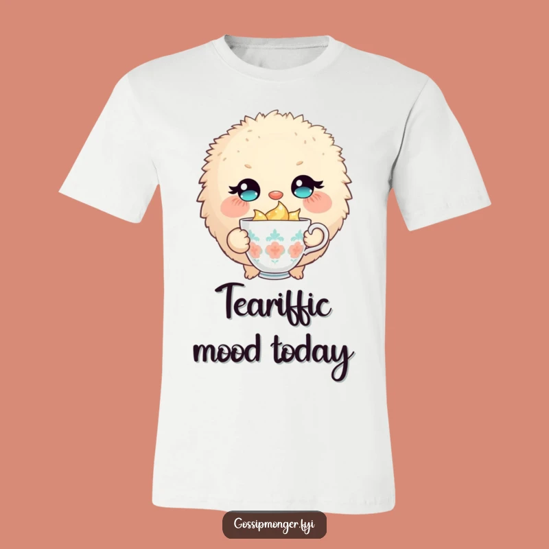 Funny Fluffy Creature T-Shirt: Winking Teacup Style, Perfect Humorous Gift!