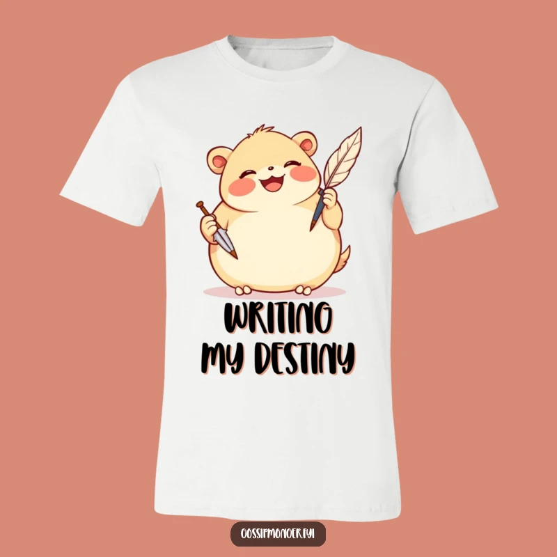 Funny Scribe Creature T-Shirt: Gleeful Quill User, Perfect Humorous Apparel Gift!