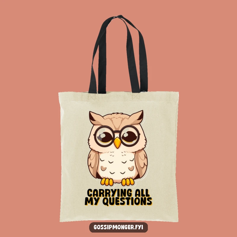 Funny Surprised Owl Tote Bag: Carry Your Essentials with Shocked Gentlemanly Flair