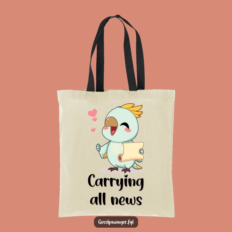Funny Parrot Tote Bag: Chatty Bird Gossip Bag, a Trendy and Humorous Gift