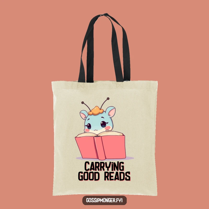 Funny Curious Creature Tote Bag - Humorous Book Lover's Carry-All Bag