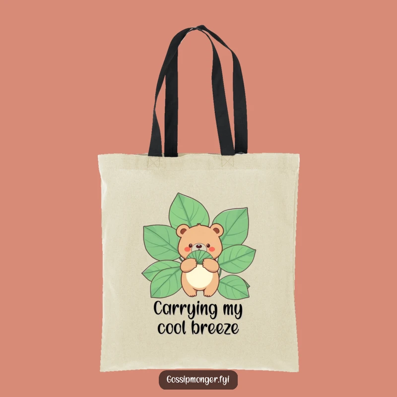 Funny Bear Leaf Fan Tote Bag - Stylish Chill Accessory Funny Gift