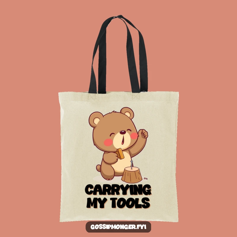 Funny Bear Tote Bag: Determined DIYer For A Practical And Hilarious Gift