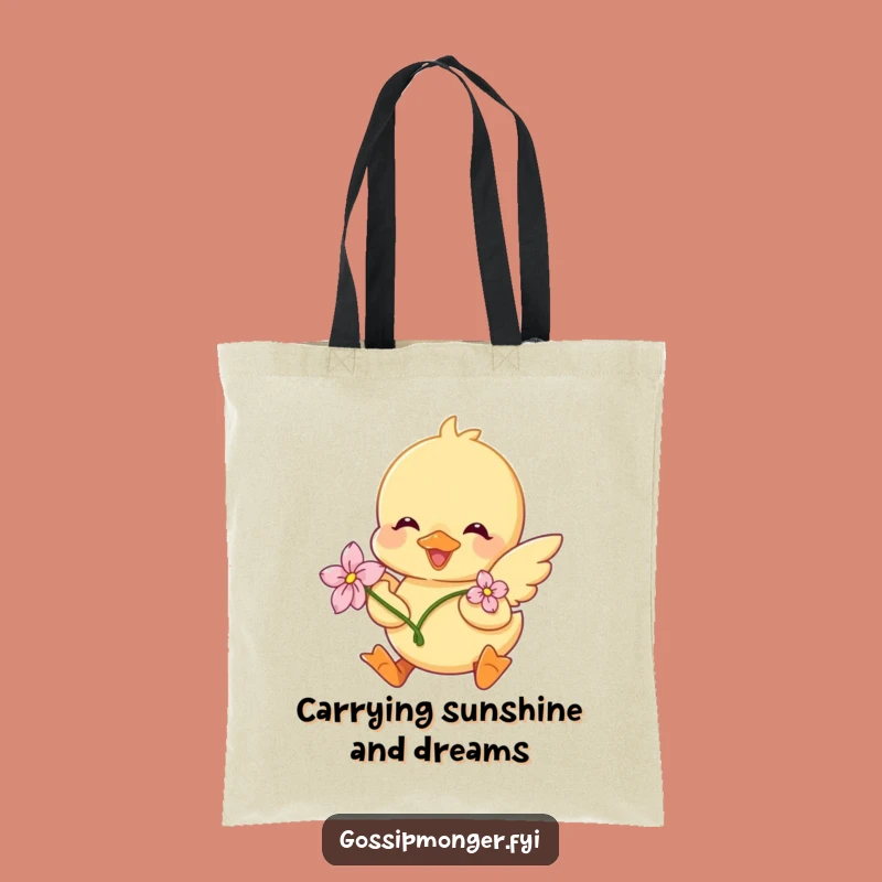 Funny Duckling Flower Tote Bag: Carry Your Essentials with Adorable Fluttering Style