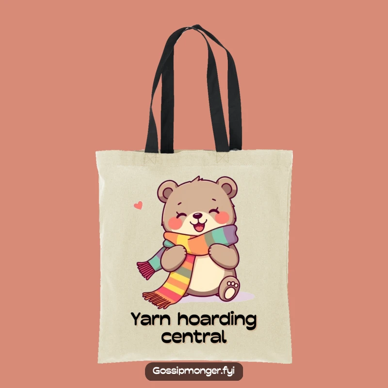 Funny Bear Tote Bag: Joyful Knitter For A Practical Hilarious Gift