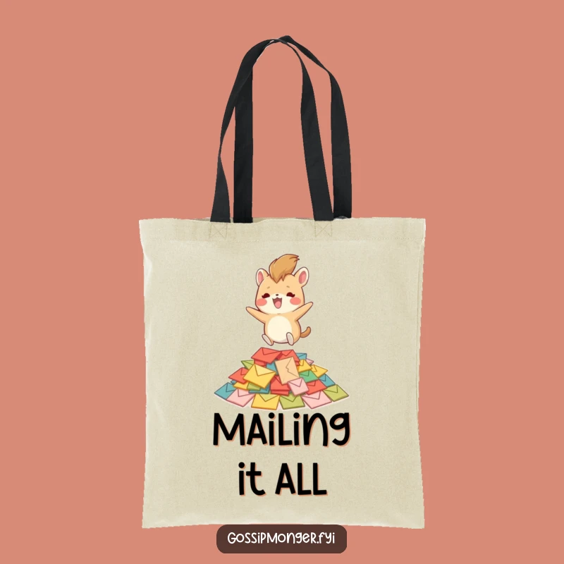 Funny Bouncing Creature Tote Bag - Humorous Mail Lover's Joyful Carry-All