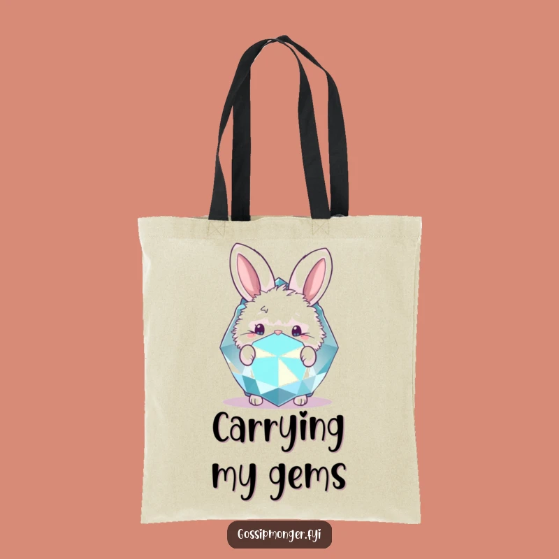 Funny Bunny Gemstone Tote Bag: Carry Your Treasures in Style